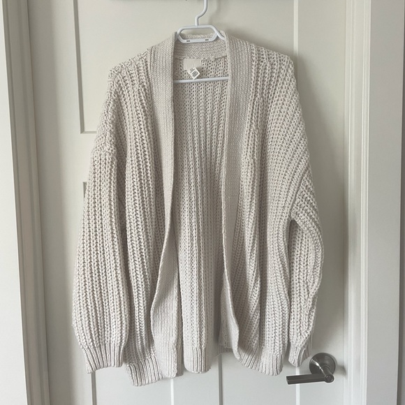 H&M Cream Chunky Ribbed Open Cardigan - Picture 1 of 4